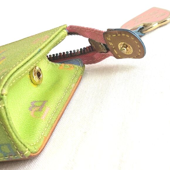 Vintage DOONEY & BOURKE Green DB Monogram Multicolor ID Coin Purse College Y2K - Picture 9 of 12